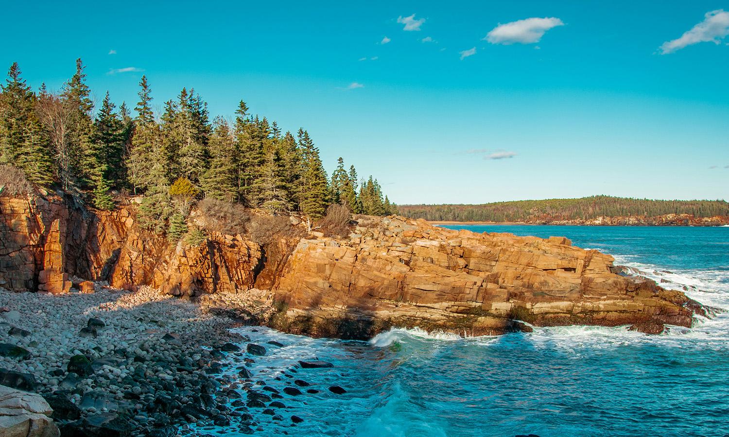 The shoreline of Acadia National Park.