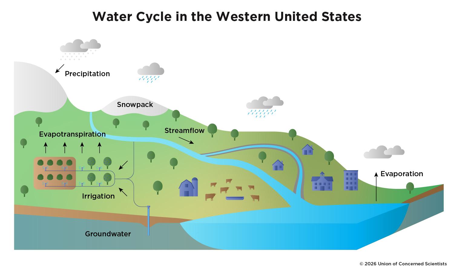 Fig. 2: Water cycle in the Western United States