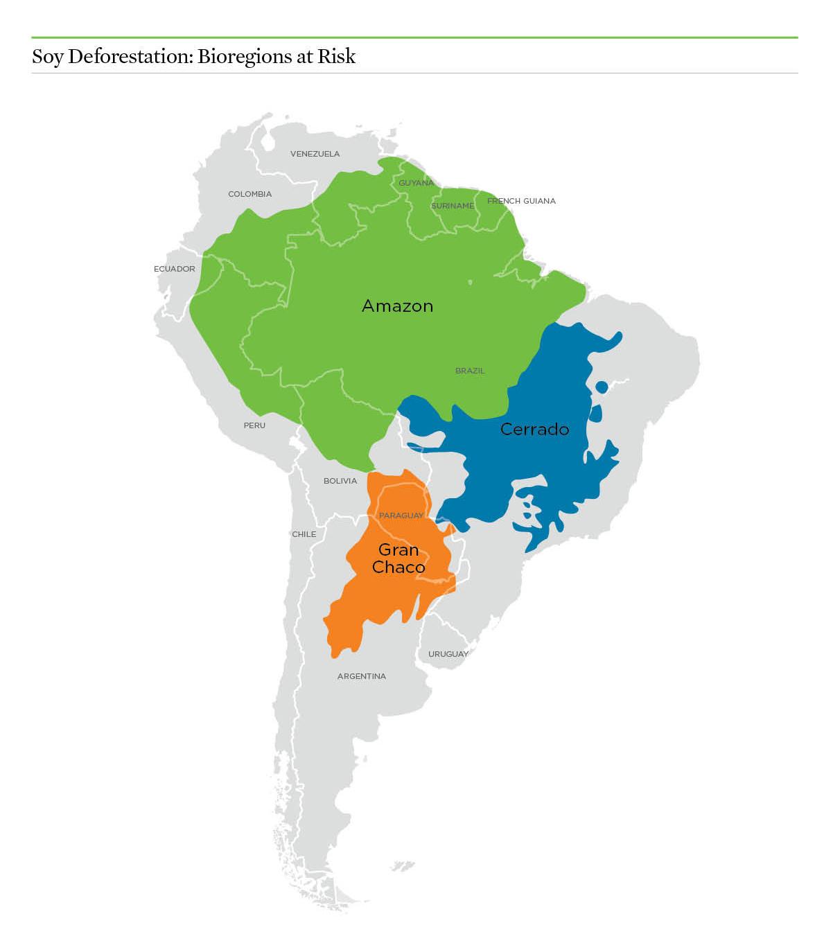 Map showing deforestation impact