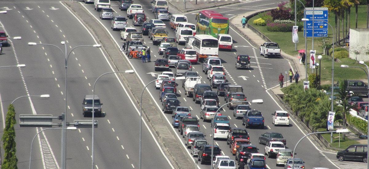 Traffic jam on highway