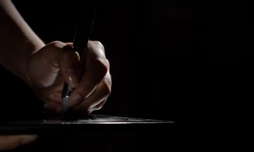 A hand writing