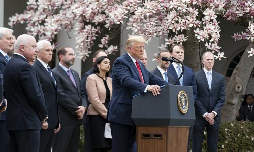 Trump at a coronavirus conference