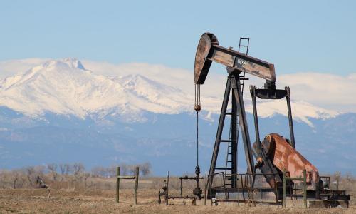 An oil derrick in Colorado