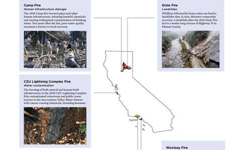 A thumnail of a map of wildfires in CA