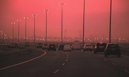 Cars on a highway