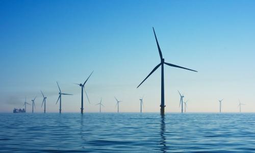 Many offshore wind turbines.