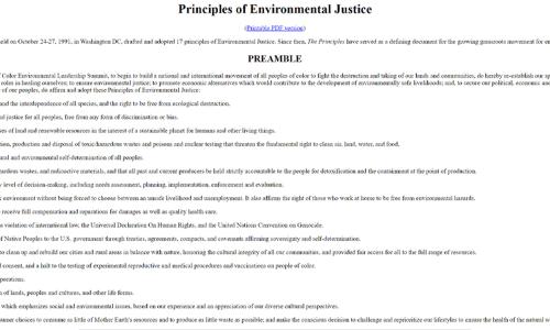 Principles of Environmental Justice