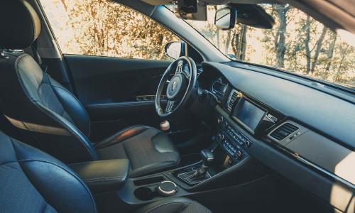 the interior of a Kia hybrid vehicle