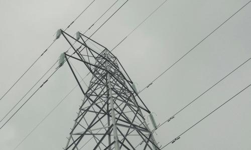 A powerline on an overcast day.