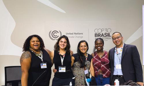 five people at COP30 in Brazil
