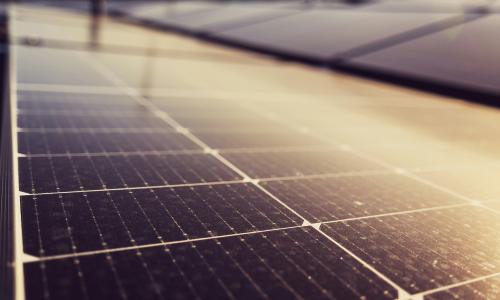 A close up photo of solar panels.