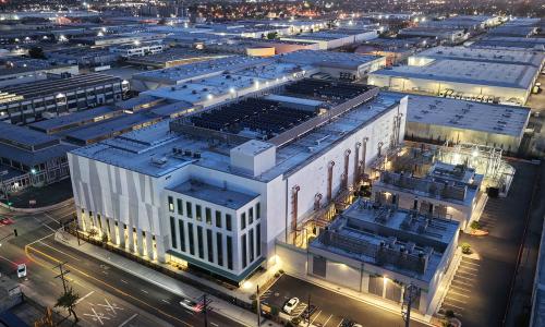 aerial view of a 33 megawatt data center in Vernon, California.